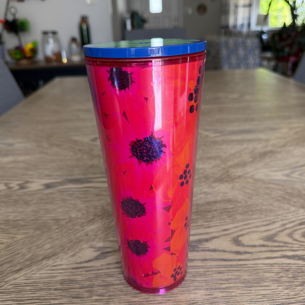 Starbucks Venti Cold Cup Tumbler Dancing Blooms Floral 24oz Summer 2022 No Straw - Picture 2 of 4